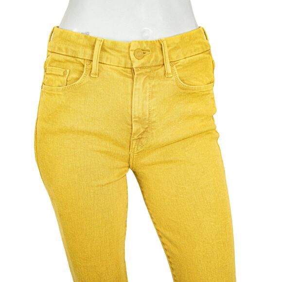 MOTHER Denim Looker Ankle Snippet Jeans Yellow Come out and Play Size 25 - Picture 9 of 12